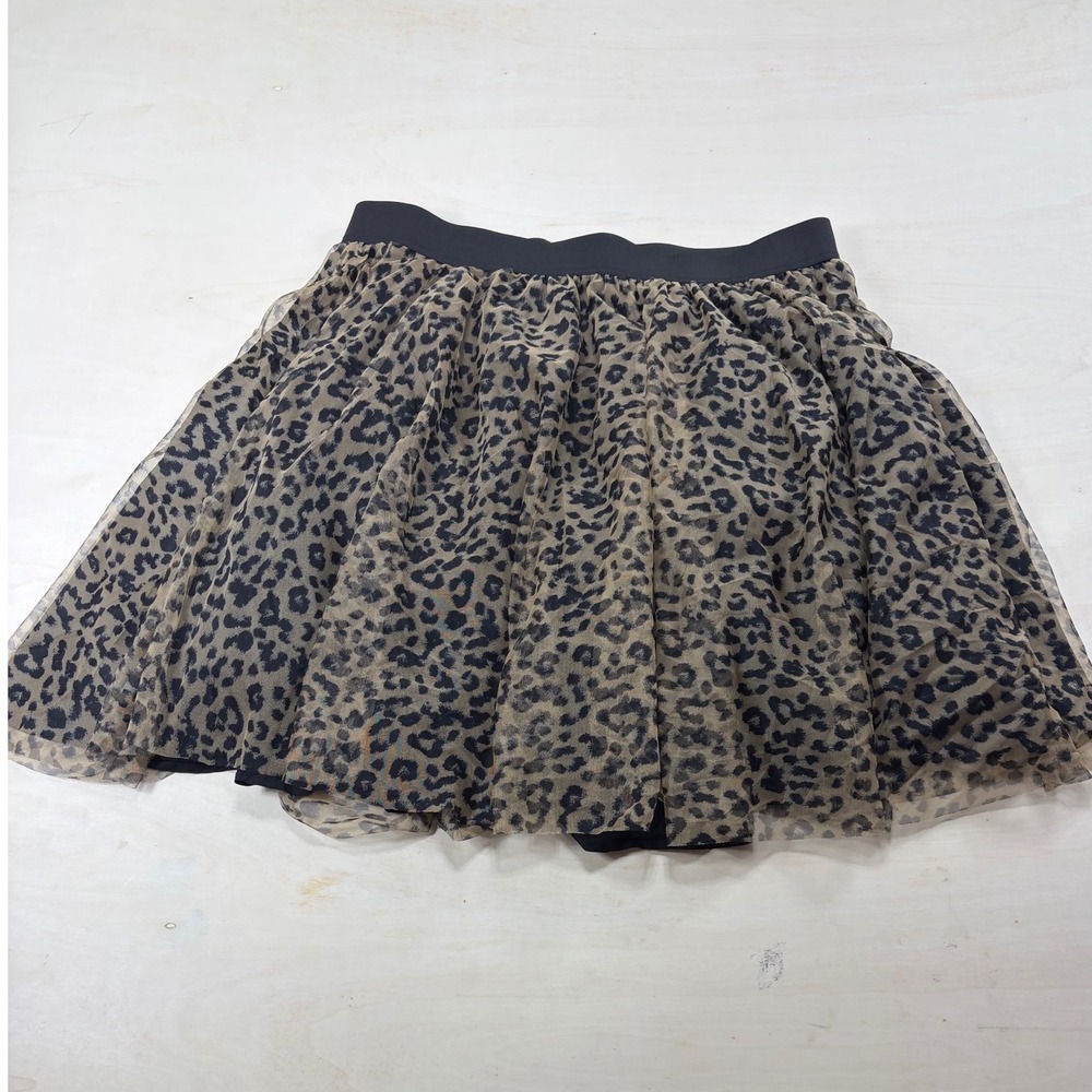 Torrid Leopard Print Tulle Mini Skirt Plus Size 1 Elastic Waist Animal Print